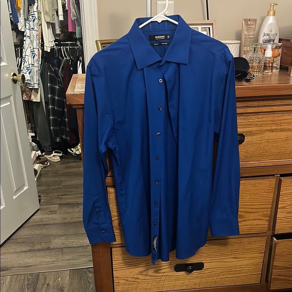 Murano Blue Dress Shirt Classic Design